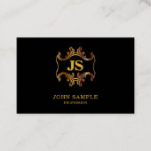 Luxe Berufliche Elegante Schwarze Gold Klassik Loo Visitenkarte (Vorderseite)