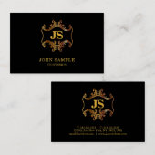 Luxe Berufliche Elegante Schwarze Gold Klassik Loo Visitenkarte (Vorne/Hinten)