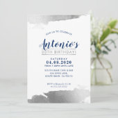 LUXE BIRTHDAY PARTY INVITE Modernes vergoldetes Si Einladung (Stehend Vorderseite)