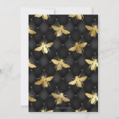 Luxe Black and Gold Honey Bee Baby Shower Einladung (Rückseite)
