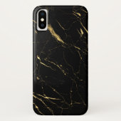 Luxe Black and Gold Marmor Case-Mate iPhone Hülle (Rückseite)