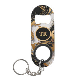 Luxe Black and Gold Marmor Mini Flaschenöffner