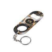 Luxe Black and Gold Marmor Mini Flaschenöffner (Rückseite Schrägansicht)