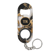Luxe Black and Gold Marmor Mini Flaschenöffner (Rückseite)