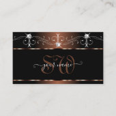 Luxe Black Brown Squiggles Sparkle Jewels Initials Visitenkarte (Vorderseite)