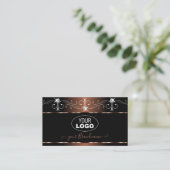 Luxe Black Brown Squiggles Sparkle Jewels Logo hin Visitenkarte (Stehend Vorderseite)