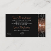 Luxe Black Brown Squiggles Sparkle Jewels Monogram Visitenkarte (Rückseite)