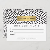 Luxe Black Confetti Dots II Geschenkgutschein (Vorne/Hinten)