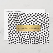 Luxe Black Confetti Dots II mit Gold Bar Postcard Postkarte (Vorne/Hinten)