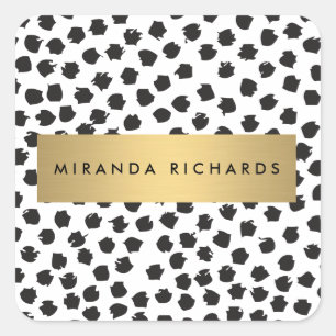 Luxe Black Confetti Dots II mit Gold Bar Stickers