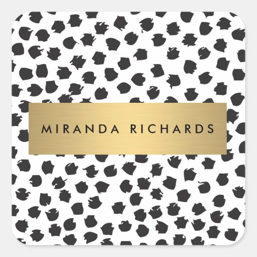 Luxe Black Confetti Dots II mit Gold Bar Stickers (Vorderseite)