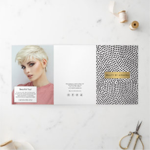 Luxe Black Confetti Dots mit Gold Bar Broschüre