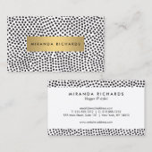 Luxe Black Confetti Dots mit Gold Bar Visitenkarte (Vorne/Hinten)
