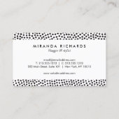 Luxe Black Confetti Dots mit Gold Bar Visitenkarte (Rückseite)