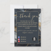 Luxe Black Gold Branding Dankeskarte (Vorderseite)