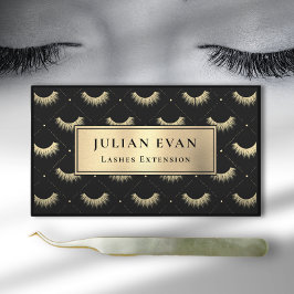 Luxe Black Gold Eyelash Stylist Business Card Visitenkarte