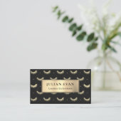 Luxe Black Gold Eyelash Stylist Business Card Visitenkarte (Stehend Vorderseite)