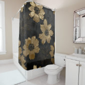 Luxe Black Gold Floral Wohngestaltung Duschvorhang (Beispiel)