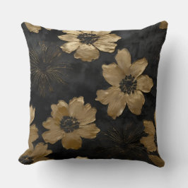 Luxe Black Gold Floral Wohngestaltung Kissen