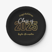 Luxe Black & Gold Graduation Party Teller (Vorderseite)