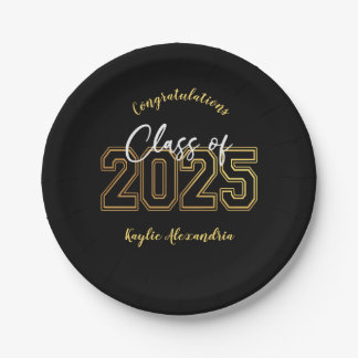 Luxe Black & Gold Graduation Party Teller