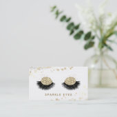 *~* Luxe Black Gold Gray Eyes Lashes Visitenkarte (Stehend Vorderseite)