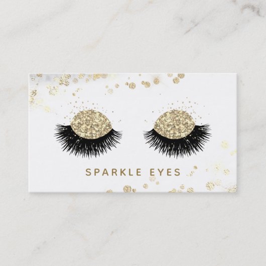 *~* Luxe Black Gold Gray Eyes Lashes Visitenkarte (Vorderseite)