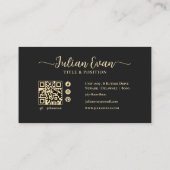 Luxe Black Gold Lash Technician Business Card Visitenkarte (Rückseite)