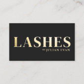 Luxe Black Gold Lash Technician Business Card Visitenkarte (Vorderseite)