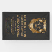 Luxe Black Gold Lion Business Logo Grand Opening Banner (Horizontal)