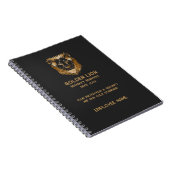 Luxe Black Gold Lion Business Logo Notizblock (Rechte Seite)