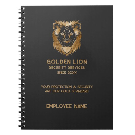 Luxe Black Gold Lion Business Logo Notizblock (Vorderseite)