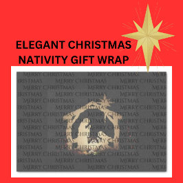 Luxe Black Gold Nativity Frohe Weihnachten Seidenpapier