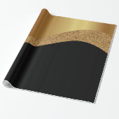 LUXE BLACK GOLD PATTERN WRAPPING PAPER GIFT WRAP GESCHENKPAPIER (Ungerollt)