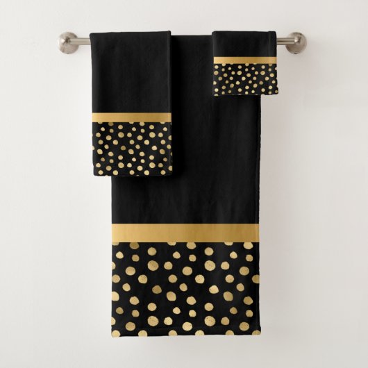 LUXE BLACK GOLD SPOT BADEZIMMER TOWEL SET (Insitu)