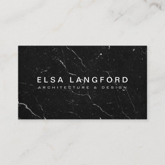 Luxe Black Marble II Architektur, Interior Design Visitenkarte (Vorderseite)