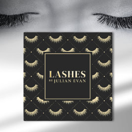 Luxe Black und Gold Eye lash Quadratische Visitenkarte