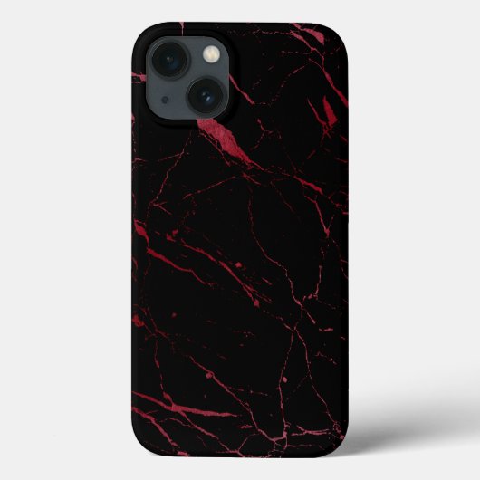 Luxe Black und Red Marble Case-Mate iPhone Hülle (Rückseite)