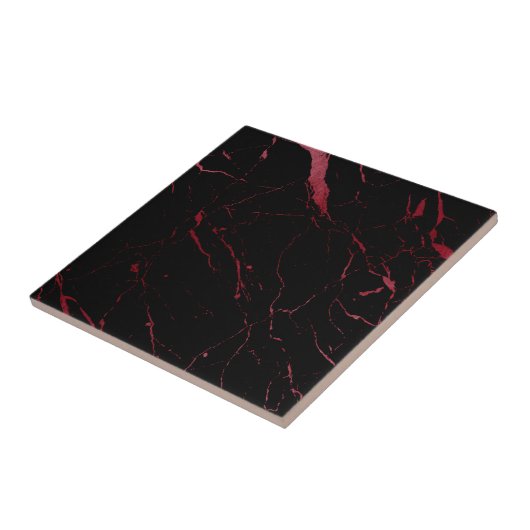 Luxe Black und Red Marble Keramik Tile Fliese (Seite)