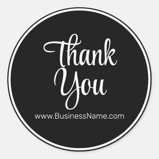 Luxe Black Vielen Dank, dass Sie verpackend-elegan Runder Aufkleber (Vorderseite)