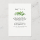 Luxe Blätter Grüne botanische Hochzeitgäste Detail Begleitkarte (Vorderseite)