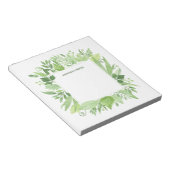 Luxe Blätter | Grüner botanischer Rahmen Notizblock (angewinkelt)