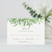 Luxe Blätter | RSVP Karte (Stehend Vorderseite)