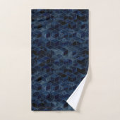 LUXE BLUE GEOMETRIC BLOCK DESIGN BADEZIMMER TOWEL BADHANDTUCH SET (Handtuch)