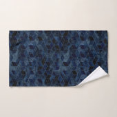 LUXE BLUE GEOMETRIC BLOCK DESIGN BADEZIMMER TOWEL BADHANDTUCH SET (Handtuch)