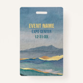 Luxe Blue Gold Aquamarine Landschaft VIP Alles Zut Ausweis (Rückseite)