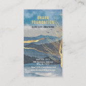Luxe Blue Gold Mountain Custom Business Card Visitenkarte (Rückseite)