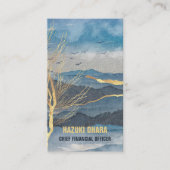 Luxe Blue Gold Mountain Custom Business Card Visitenkarte (Vorderseite)