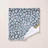 LUXE BLUE GRAY LEOPARD GOLD BATH TOWEL SET (Waschlappen)