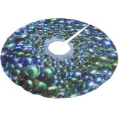 Luxe Blue Green Christmas Tree Skirt Polyester Weihnachtsbaumdecke (Schrägansicht)